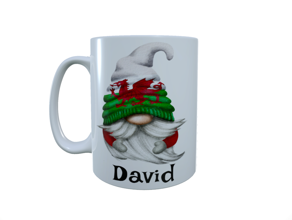 Patriotic Gnome Ceramic Mug, Wales Gnome, Gonk Coffee Mug